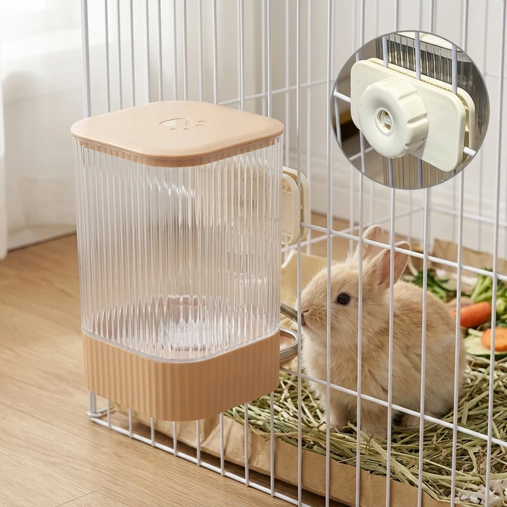Large Capacity Hanging Water Bottle for Rabbits Chinchillas and Guinea Pigs Leak Proof Gravity Fed Design Water Bottle