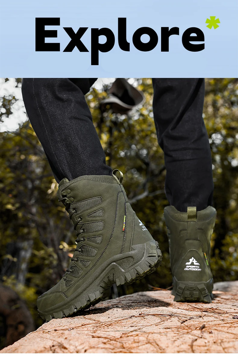 Männer Bergsteigen Schuhe Im Freien Nicht-slip Taktische Stiefel Wüste Boot Atmungsaktive Leder Obermaterial High Top Feld Training Sicherheit schuh – Detail 18