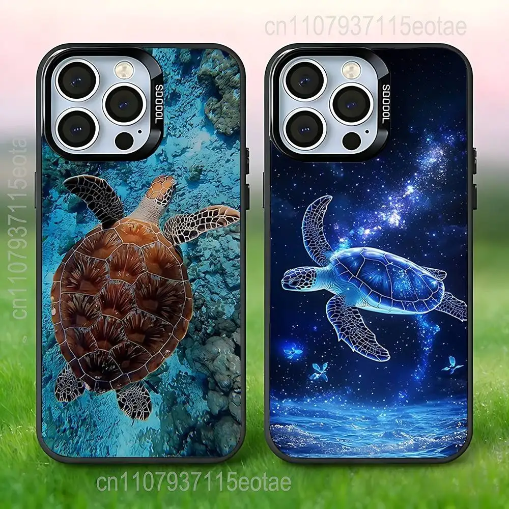 

Cool Ocean Turtle Phone Case For iPhone 17,16,15,14,13,12,11,Pro,Max,Plus,E,Air,Mini Black IMD Cover