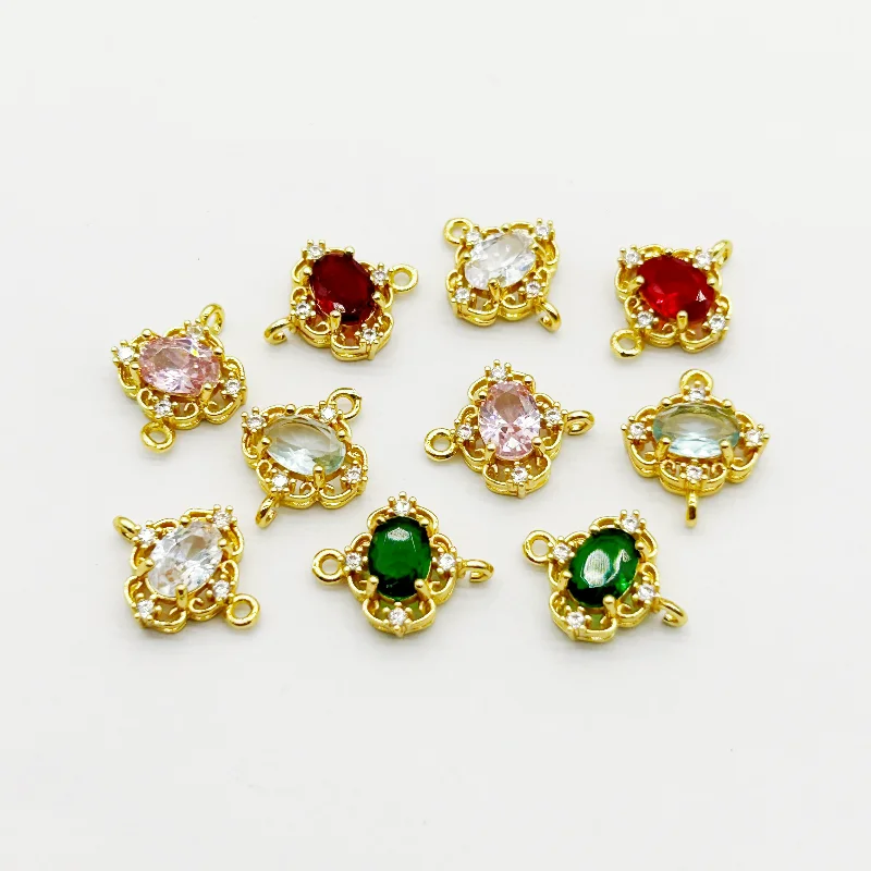 

New Arrival! 14x12mm 50pcs Flower Pendants Cubic Zirconia Charm For Handmade Necklace/Earrings DIY Parts,Jewelry Accessories