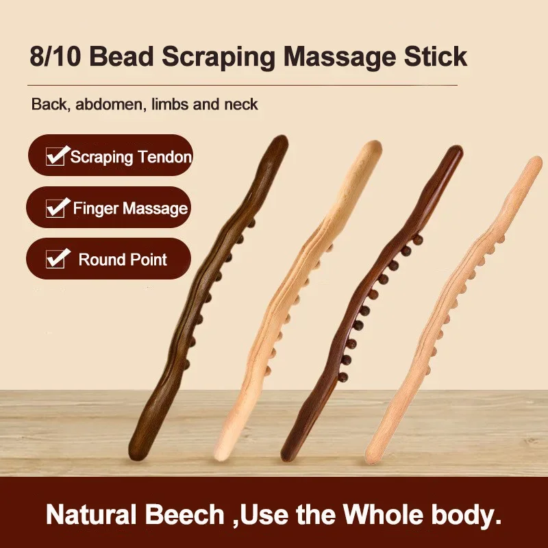 

Rolling Pin Universal Back Needle Massage Tendons Beech Wood Scraping Stick Point Treatment Guasha Relax Therapy Tool