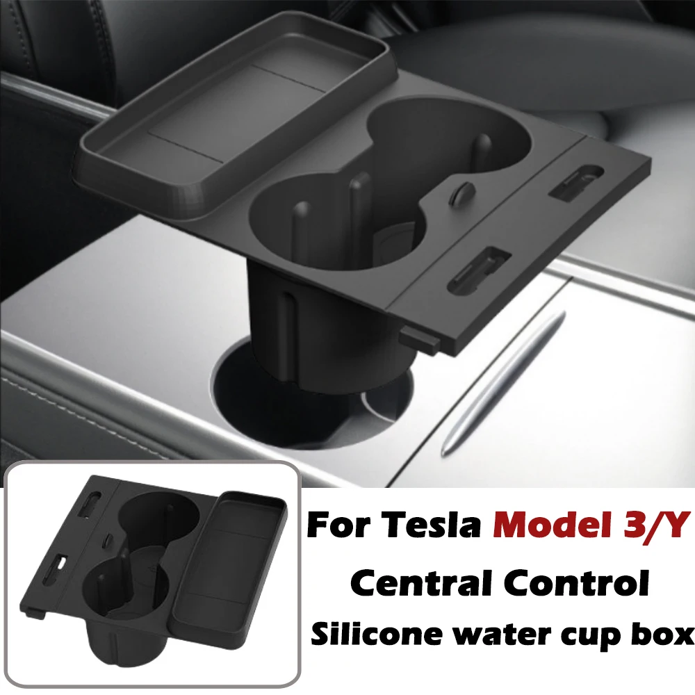 

Suitable for Tesla Model 3/Y Central Control Silicone Cup Limiter,Multifunctional Car Cup Holder Decoration Accessories