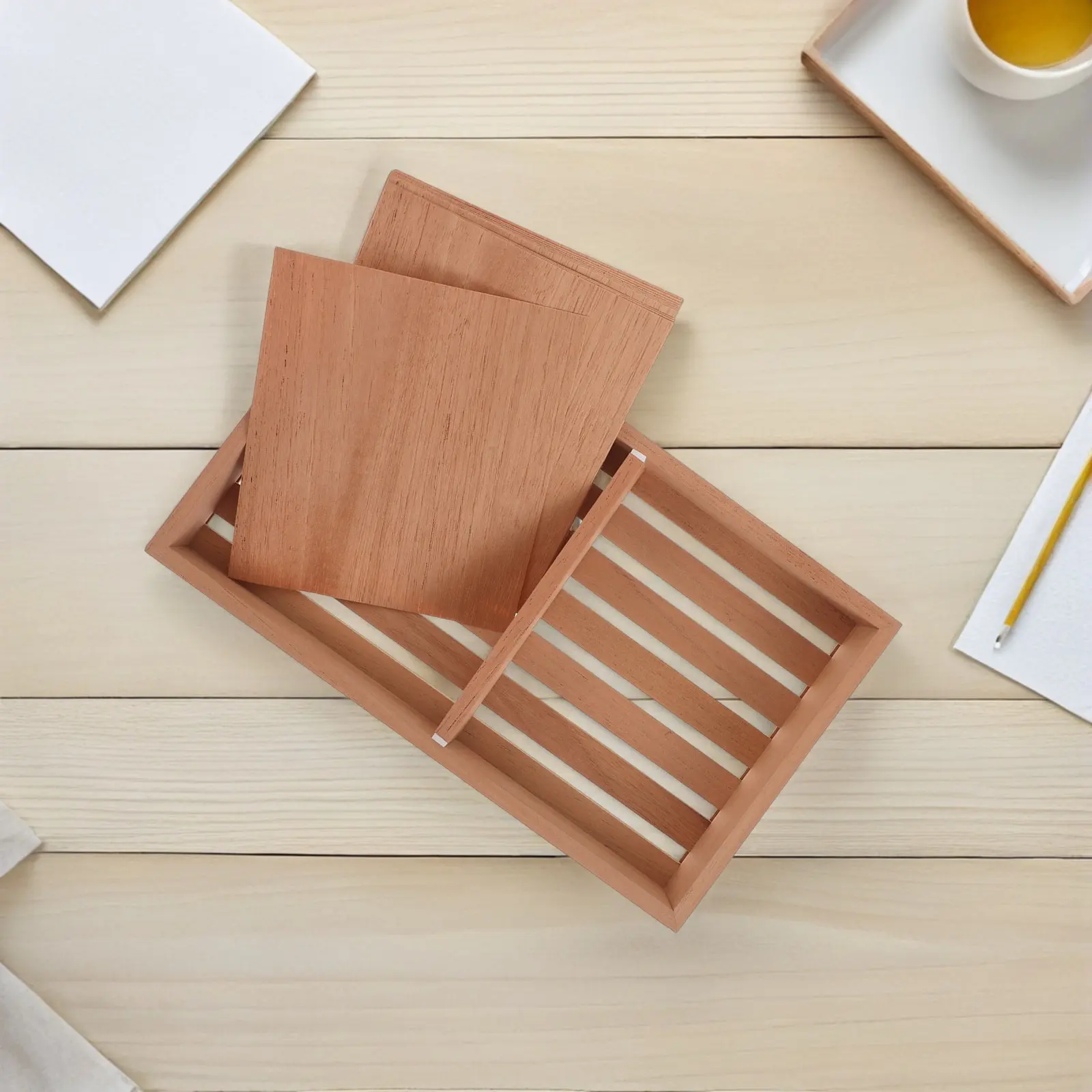 Cigar Accessory Tray Humidor Case Wood Cedar Desktop Humidors for Cigars Trays Storage Spanish