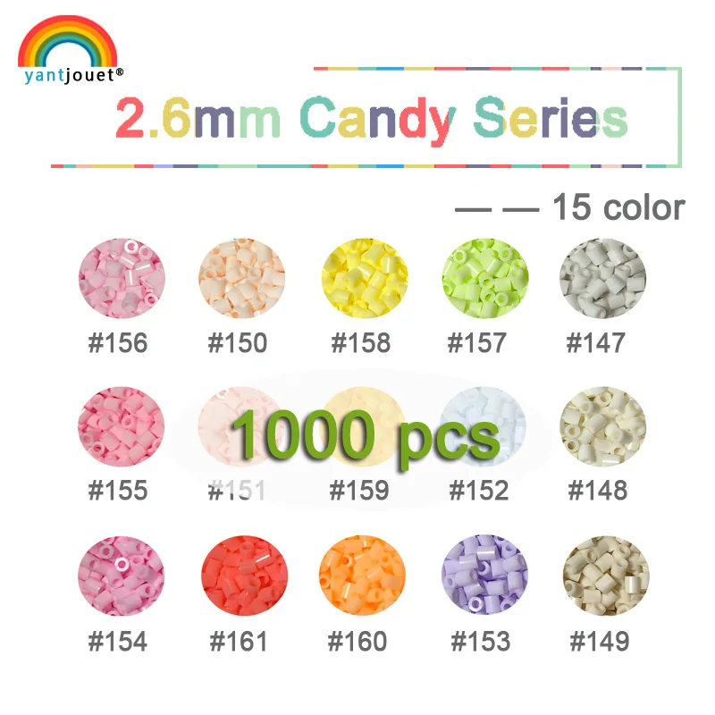 

2.6mm yant jouet candy Beads 1000pcs 15colors Macarons kids hama beads perler beads diy Puzzles high quality Handmade gift toy