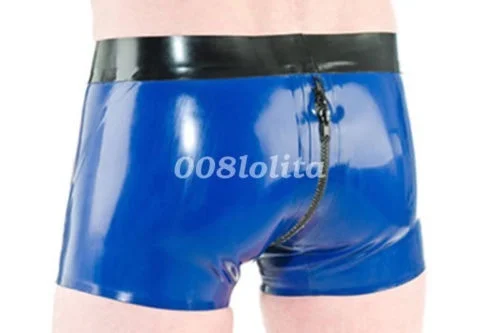 

Latex Rubber Gummi Men Shorts Boxer Hip Zipper Size XS-XXL