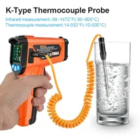 Mestek Digital Infrared Thermometer Pyrometer Color Screen Display 2 degree Accuracy Adjustable emissivity Thermometer IR02C