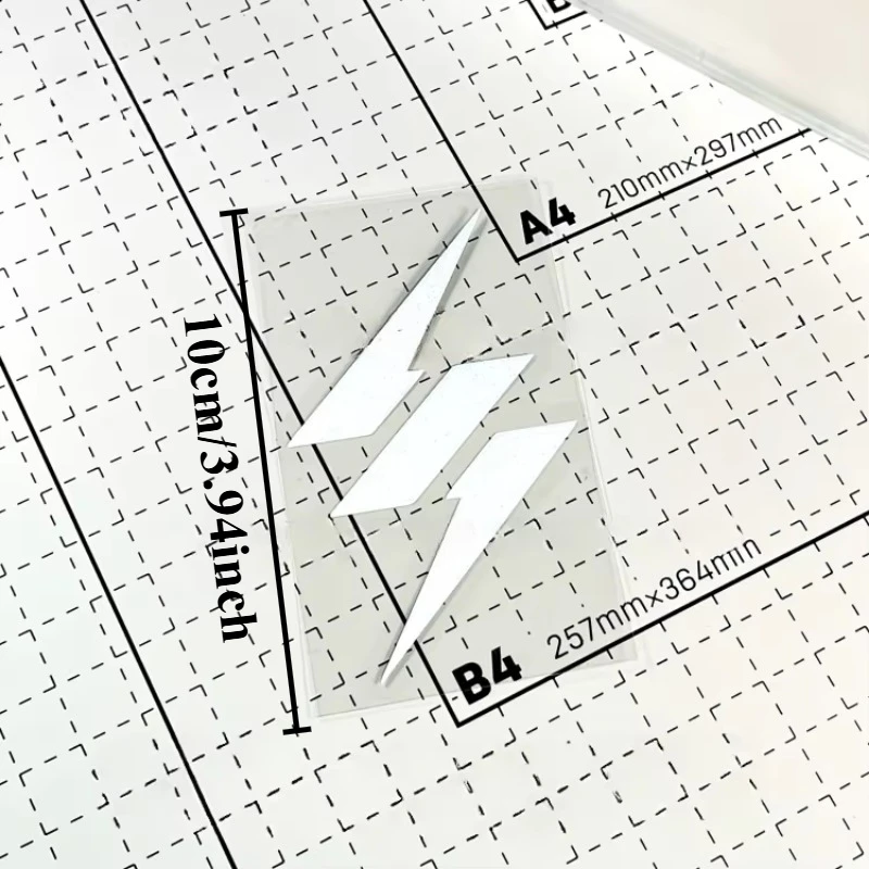 White 3-Piece Lightning Pattern Sticker Waterproof Vinyl Decals for Car Motorcycle Decor