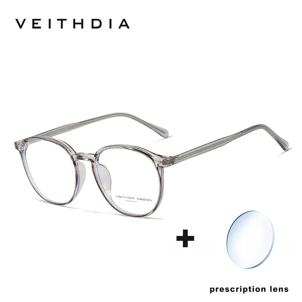 

Брендовые очки VEITHDIA по индивидуальному заказу, оптические очки из поликарбоната для близорукости, круглая оправа для очков для мужчин и женщин PJ0738