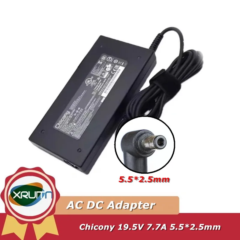 

Тонкий адаптер переменного тока 150 Вт для блока питания ноутбука MSI Chicony A14-150P1A Z7-I7, зарядное устройство для ноутбука 19,5 В 7,7 А 5,5*2,5 мм
