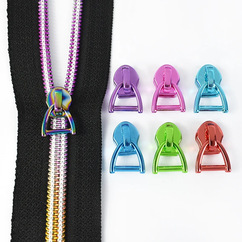 5/10/20 stuks Meetee 5 # Kleurrijke Nylon Rits Hoofd Coil Zip Puller Jas Ritsen Reparatieset Rugzak Decor Slider DIY Naaiaccessoires