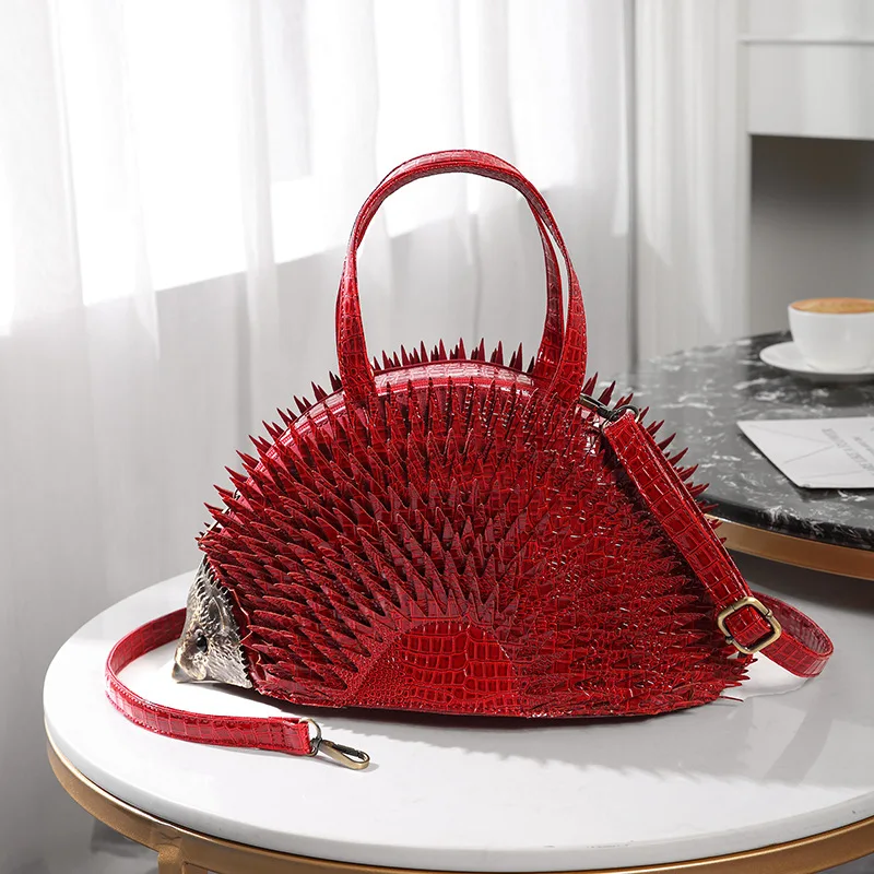 Creative Hedgehog Appearance Design Crocodile Embossed Handbag Europe And The United States Fashion Trend Personalized Women Bag