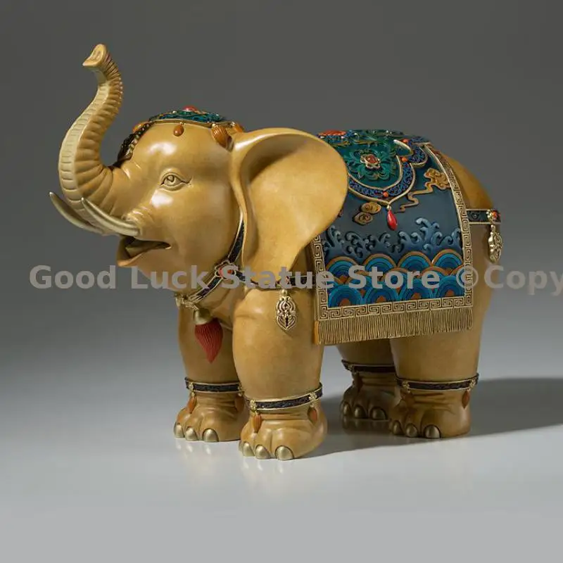 large Southeast Asia Thailand royal high grade GOOD LUCK bronze God elephant mascot HOME company business God of wealth Mammon