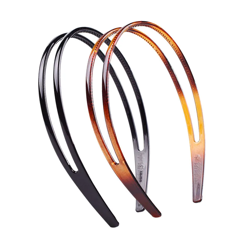 Double layered Toothed Thin Hair Hoop Korean Anti slip Pressure Hair Versatile Thin Head Hoop Plastic Resin Hair Accessories