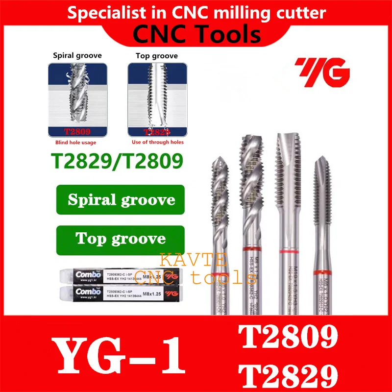 YG-1 T2809 Combo HSS-EX Spiral Tap M3 M4 M5 M6 M8 M10 M12 M16 M18 M20 M27 M30 Processing for Cast Iron Steel Stainless AL Etc.