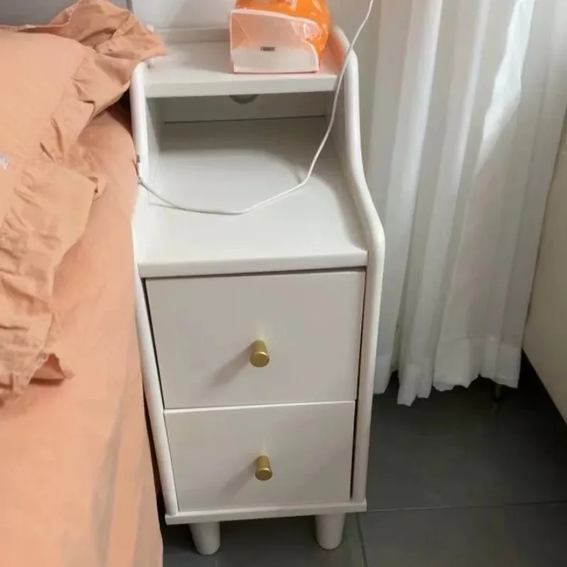 원목 침대 옆 테이블 미니 소형 침실 매우 좁은 침대 옆 테이블 초소형 틈새 수납장 심플 모던