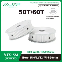 HTD 5M 50Teeth 60Teeth Timing Pulley Bore 8-30mm Belt Pulley Belt Width 15/20/25mm 5M-50T 60T Synchronizing wheel Driving wheel