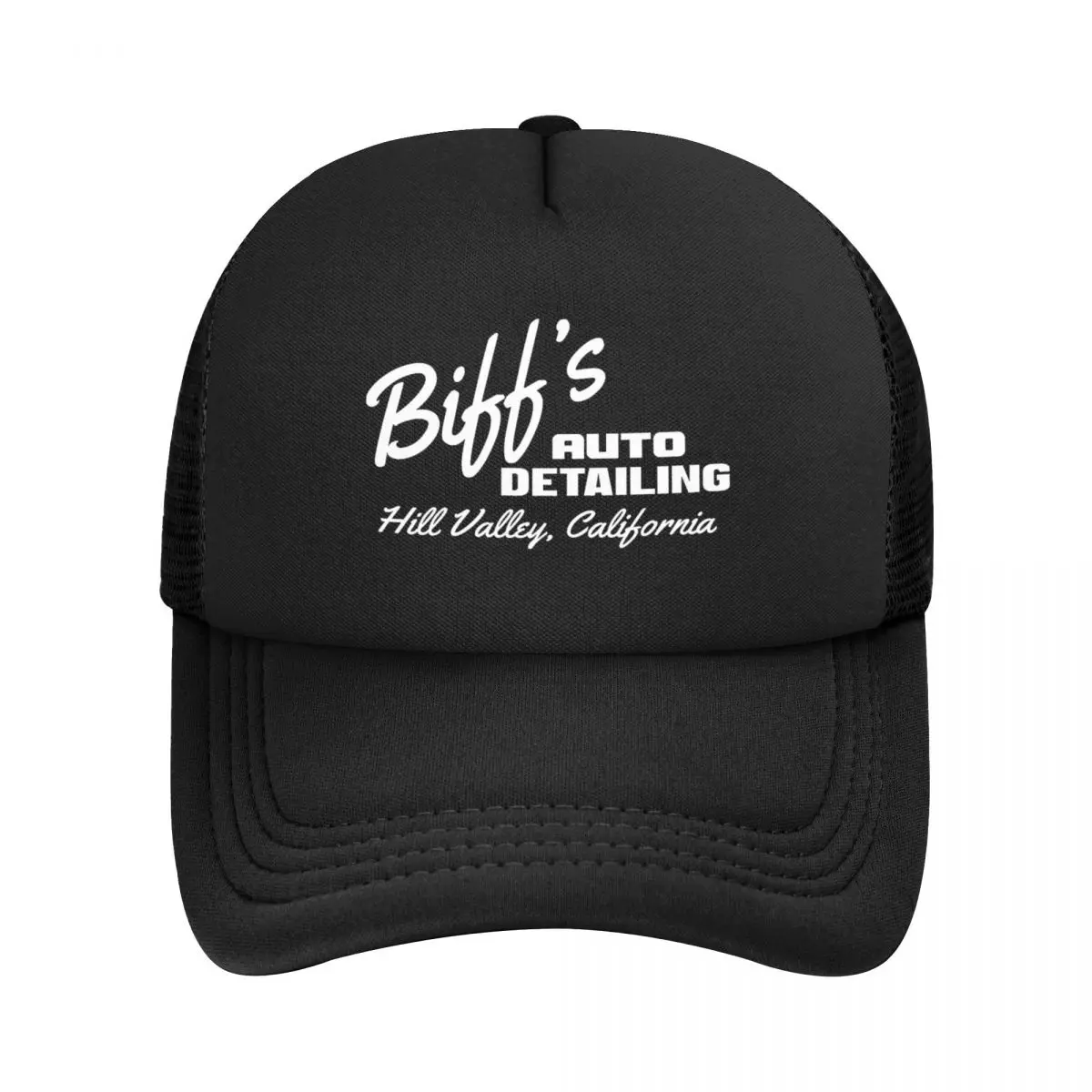 Back To The Future Biff's Auto Detailing Mesh Baseball Caps Trucker Hats Adjustable Snapback Caps Racing Cap Summer Trucker Caps