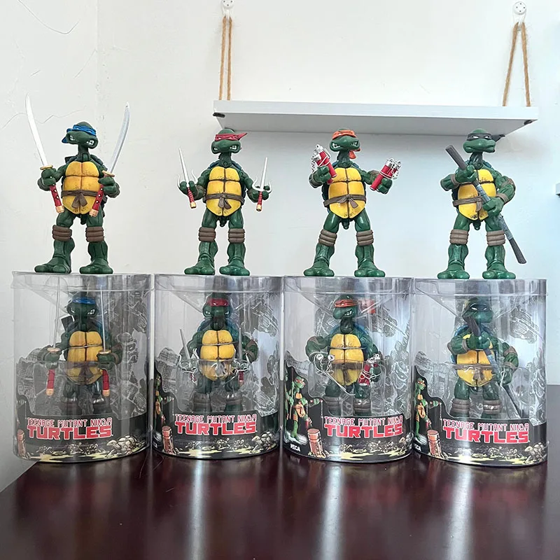 NECA Teenage Mutant Ninja Turtles Figure Raph Leonardo Donatello Mikey Action Figures 4pcs Comic TMNT Collection Model Toy