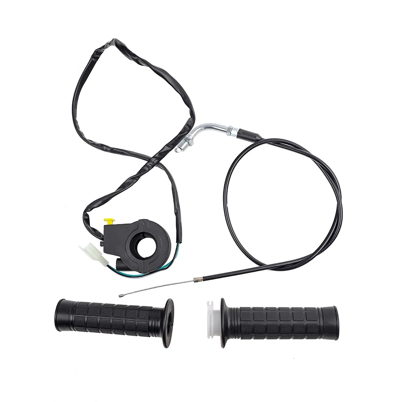 Universal Motorcycle Handlebar Hand Grips Throttle Cable Kill Switch Set For 49cc-80cc Engine Parts Motorized Bicycle Push Bike