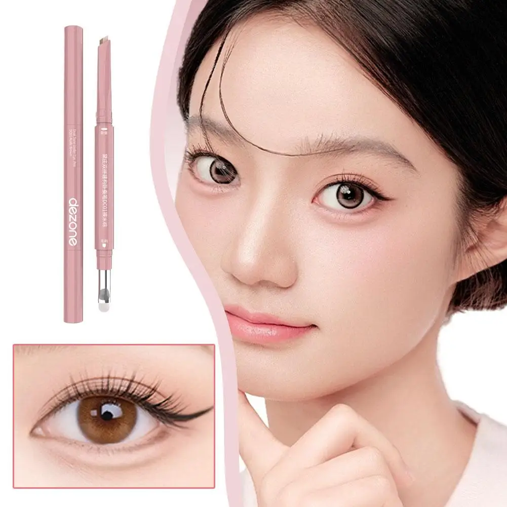 DEZONE-Bolsa para ojos con cabezal de cepillo, ilumina las sombras, resistente al agua y antimanchas para crear bolsas de ojos 3D, bolsa de ojos diaria, maquillaje con bolígrafo