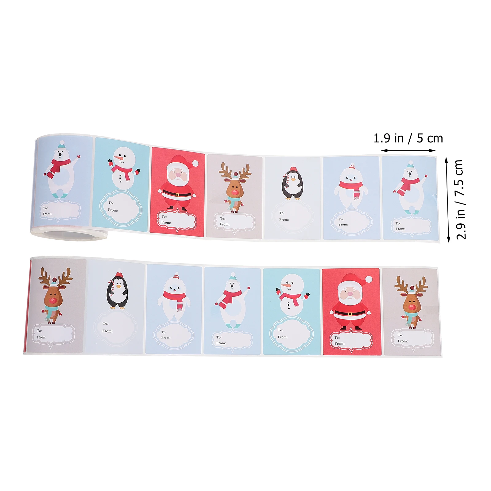 

2 Rolls Christmas Writable Self-Adhesive Diy Cartoon Sealing Stickers For Gift Box Envelopes Candy Bags Greeting Cards Wrapping