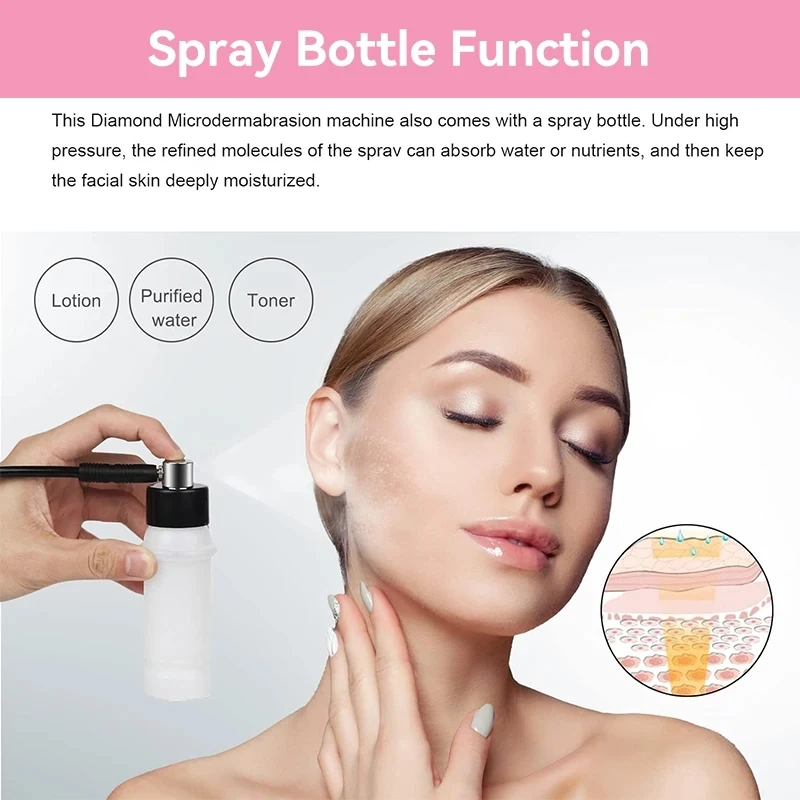 Professional Diamond Microdermabrasion Machine For Facial Peeling Skin Care Blackhead Removel Water Spray Exfoliation Machine