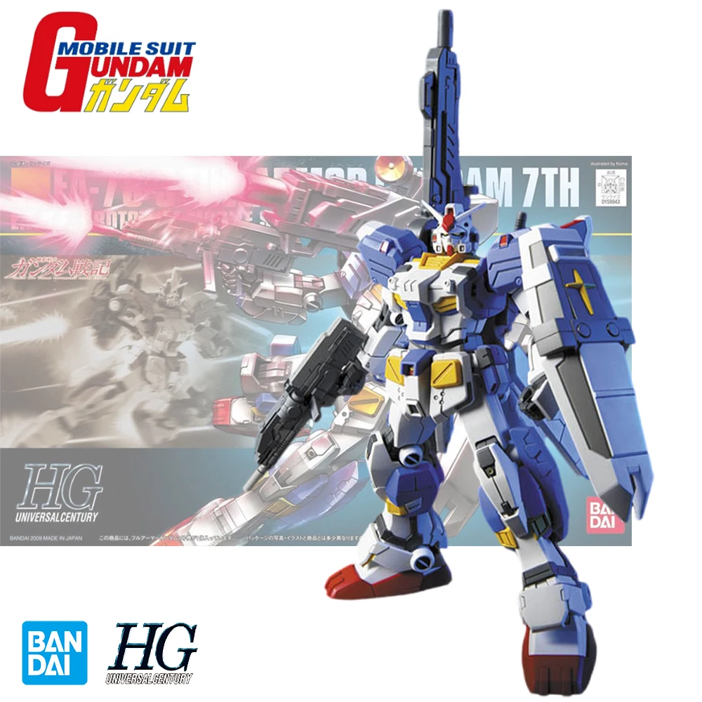 

Оригинальная Боевая фигурка Bandai Gundam HGUC, 1/144 дюймов, Полный доспех, 7-я искусственная фигурка, сборная игрушка, модель, декоративные игрушки, подарки