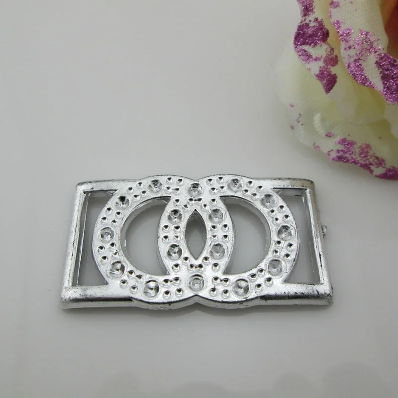 10pcs Diamante Acrylic Buckle Ribbon Wedding Party Decor DIY 20mm