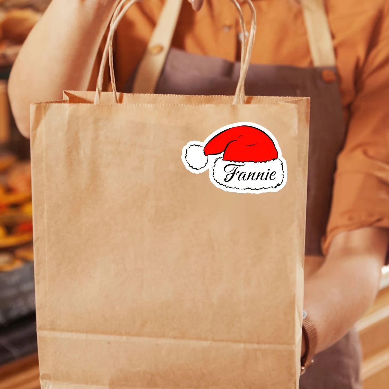 2 fogli 32 adesivi personalizzati con nome natalizio, etichette personalizzate per cappello da Babbo Natale, etichette regalo natalizie per carte, decorazioni per imballaggi