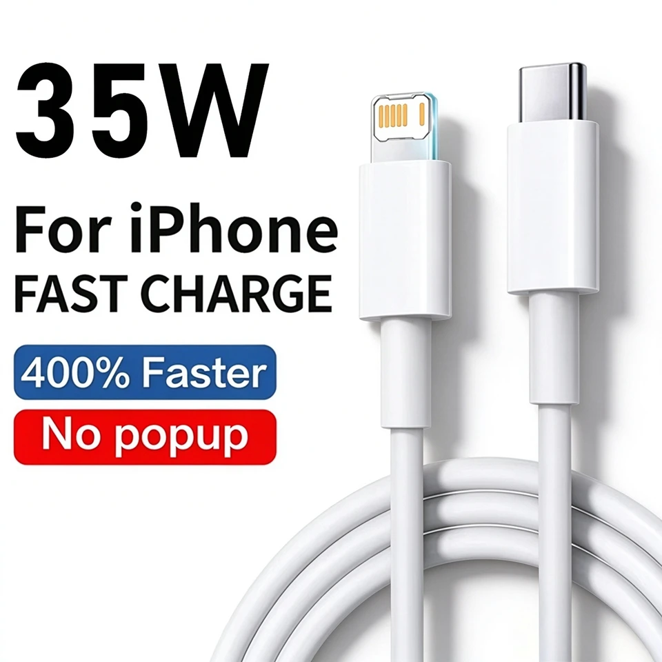 PD 35W Fast Charging Cable For iPhone 14 Pro Max 11 12 13 Mini X XR XS Max 7 8 14 Plus Quick Charge USB-C Data Sync Phone Cable