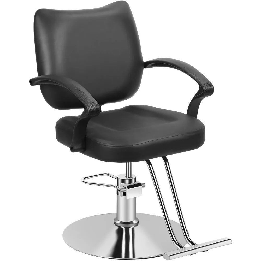 كرسي صالون الشعر، كراسي الحلاق الهيدروليكية لصالون الحلاقة، كراسي صالون تصفيف دوارة شديدة التحمل وقابلة للتعديل، جلد صناعي #1