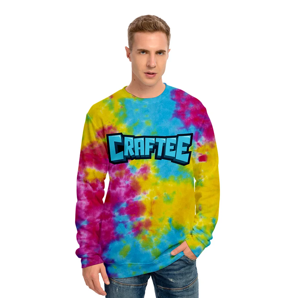 

Мужские толстовки Craftee Face Tie Dye Толстовка Весна Открытый Повседневный Повседневный Пуловер с длинными рукавами Толстовка Мужская спортивная одежда