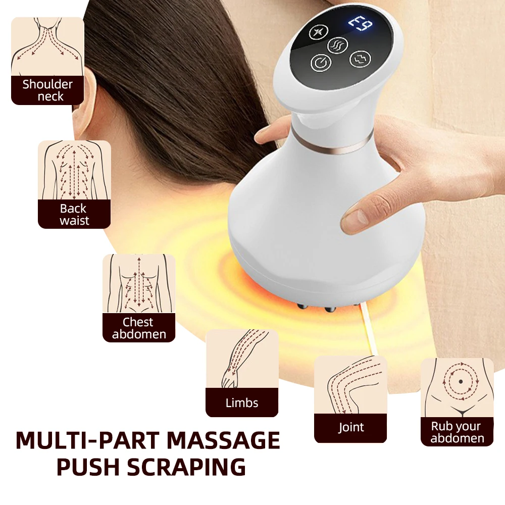 Electric Meridian Brush Vibration GuaSha Body Massager Essential Oil Scraping Cupping Massager for Muscle Relaxation Edema Removal Body Tendon Relax view 5