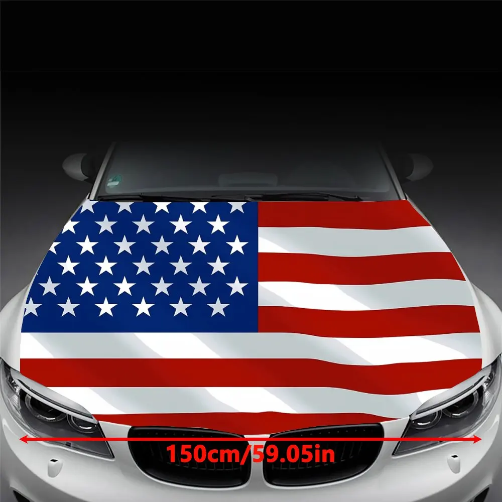 Flag of the United States Car Hood Wrap Color Vinyl Sticker Truck Graphic Bonnet DIY Auto Accessories Decoration Decal Gift