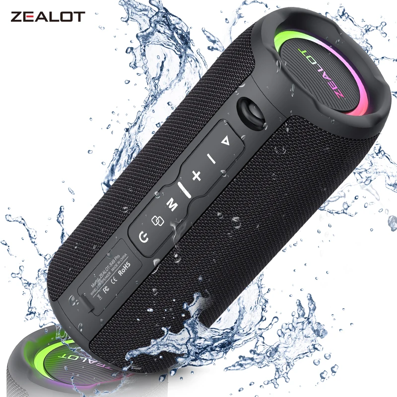 

ZEALOT-S49PRO Portable Bluetooth Speaker 20W IPX6 Waterproof Powerful Sound Box Bass Boost Dual Pairing True Wireless Speaker