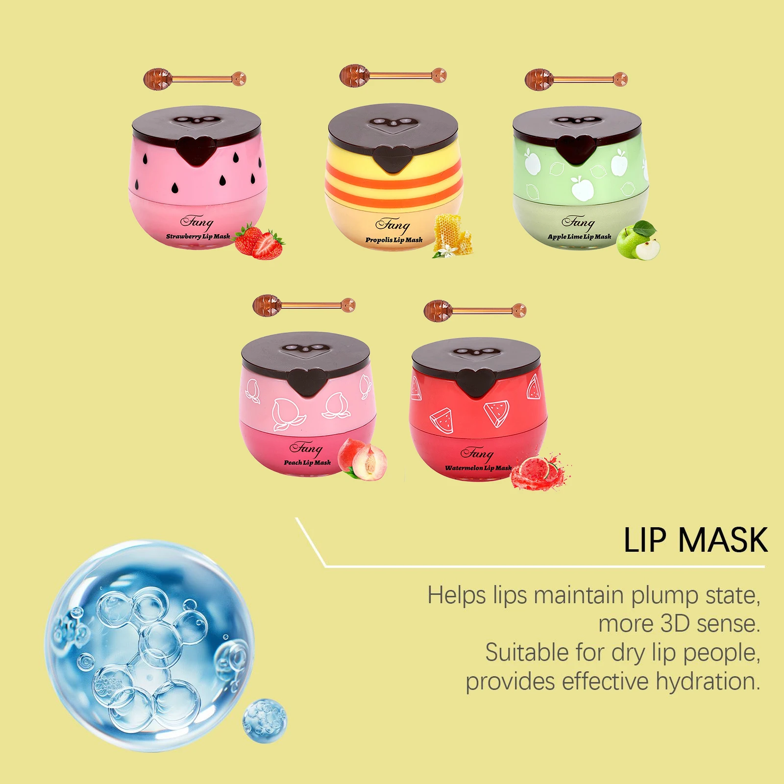 Propolis Lip Masker Hydraterende Reparerende Lippenbalsem Stick Vervagen Liplijnen Hydraterende Voedende Overnachting Voor Droge Gebarsten Lippenverzorging