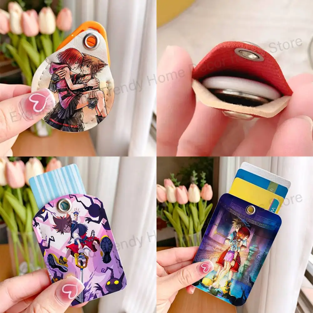 Game K-Kingdom H-Hearts-S Card Holder Keychain Key Air Tag Ring Door Lock Access Protective Case For Security Gift