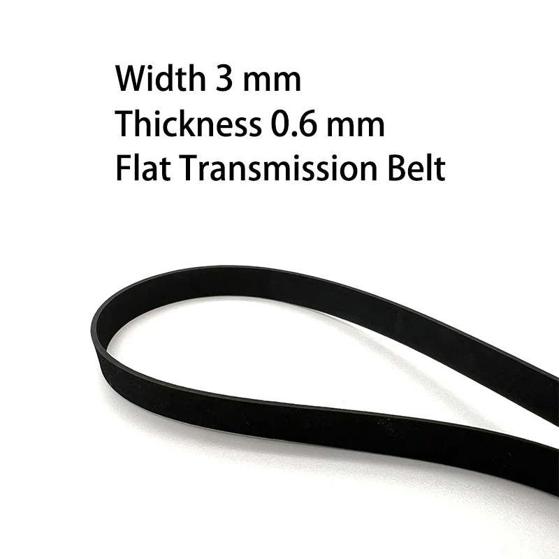 1Pcs Width 3mm Thickness 0.6mm Flat Rubber Drive Belt For Tape Recorder Repeater VCR Single Player Transmission Belt Accessories