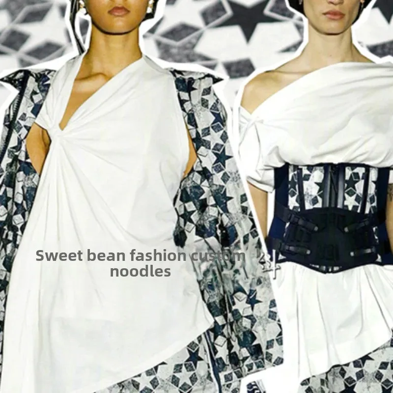 

Окрашенная в пряжу парчовая жаккардовая ткань, черно-белый блейзер со звездами, классическая куртка, ветровка, пальто, одежда, брендовая модная дизайнерская ткань