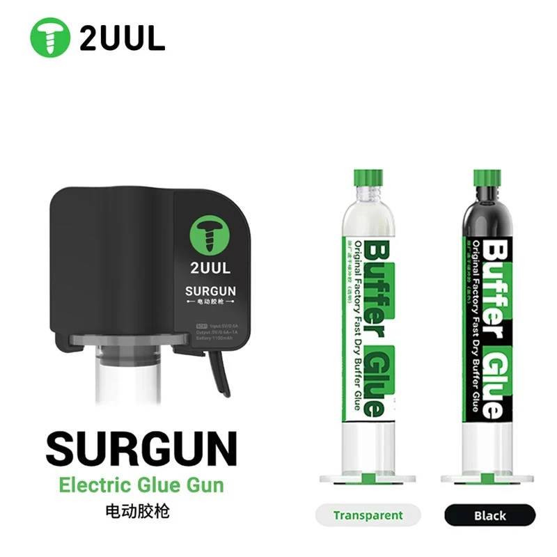 2UUL SC81 Electric Glue gun Dispenser 30CC Black/Transparent 2UUL buffer glue for mobile phone screen back cover Repair adhesive