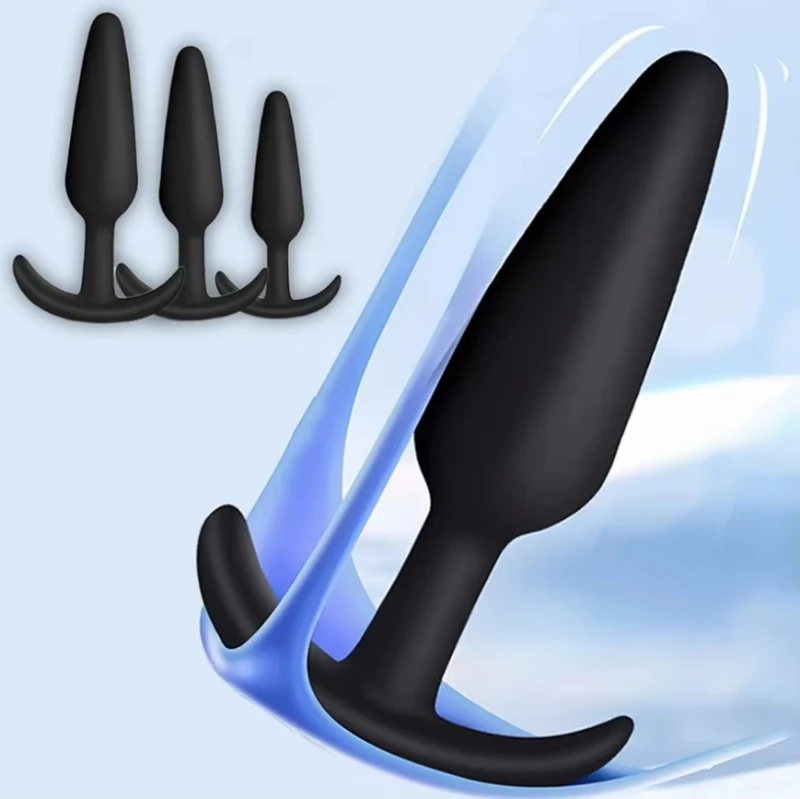 3 Sizes 100% Soft Silicone Adult Plug Butt Plugs Adult Sex Toy for Men Women Gay Unisex Couples Anal Prostate Trainer Massager view 3