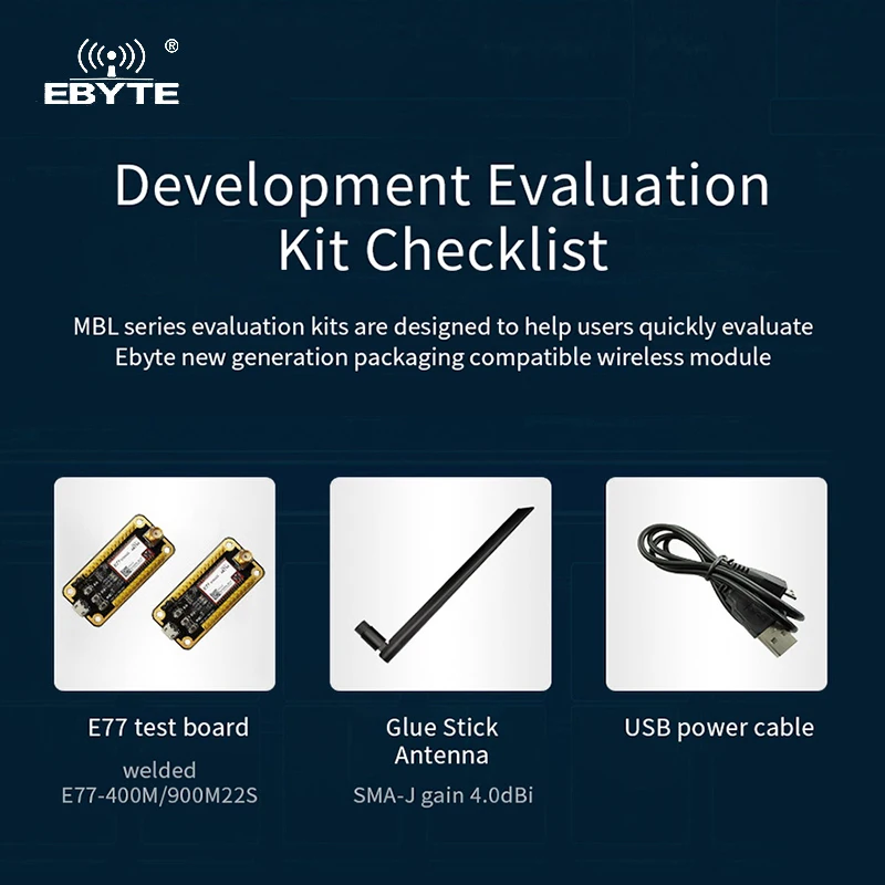 STM32 Development Testing Board EBYTE E77-400/900MBL-01 Pre-soldered E77-400/900M22S USB Interface LoRa Module With Antenna