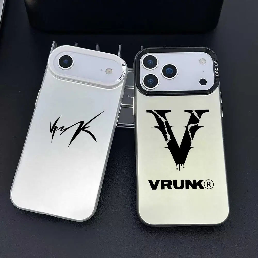 Moda V-VrunkS Logo Cassa Del Telefono Per IPhone 17 16 15 14 13 12 11 Pro Max Air Colorato Opaco Laser Aurora Cassa Del Telefono Antiurto