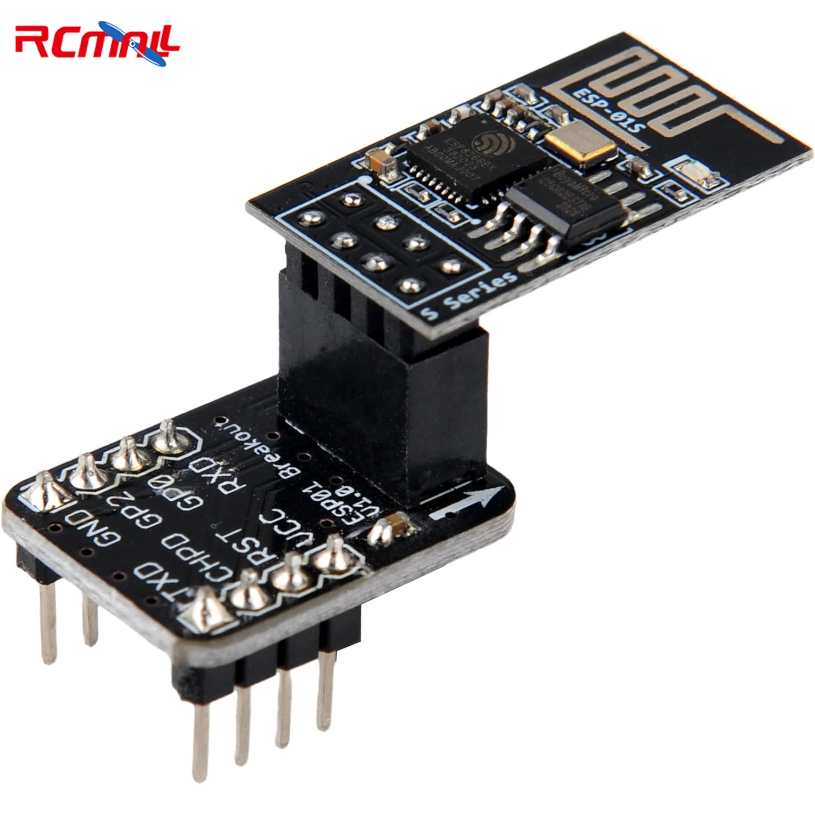 ESP8266 ESP-01S WiFi Serielles Transceiver-Modul mit 4 MB Flash + ESP8266 ESP-01 Breakout Board Breadboard-Adapter