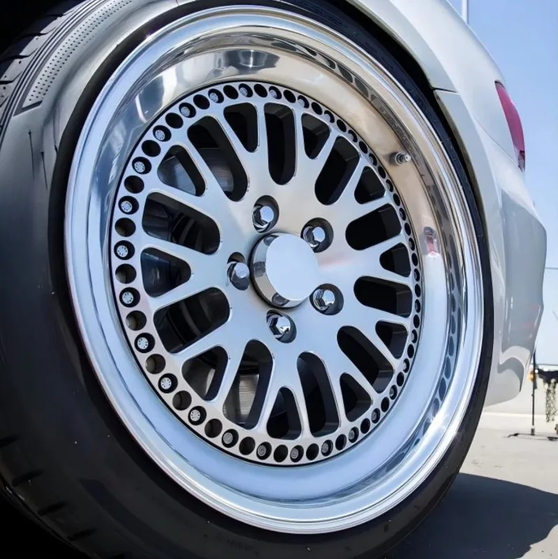 Reinforced Structure Multi Spoke 2-Piece Polished Silver Aluminium Alloy Forged Wheel Design for BMW 1 Series E82