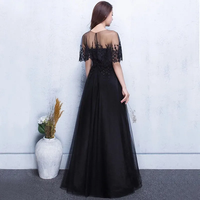 Banquet Luxury Evening Dress 2025 New Fashion Black Elegant Long Slimming Graduation Party Dress For Female Korean