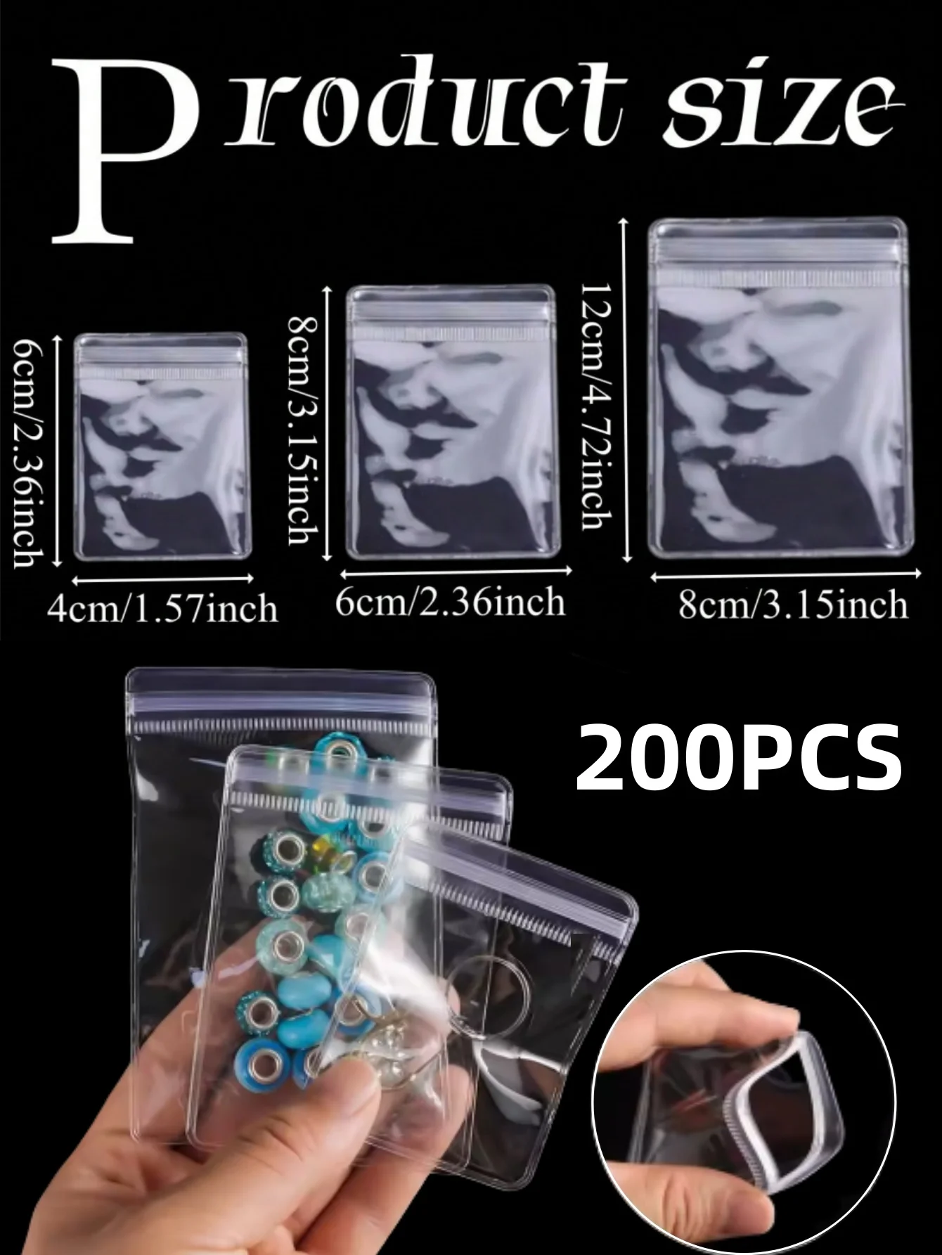 30-200PCS ป้องกันการเกิดออกซิเดชันเครื่องประดับกระเป๋าใสเครื่องประดับซิปกระเป๋าเครื่องประดับขนาดเล็กแหวนต่างหูถุงเก็บ