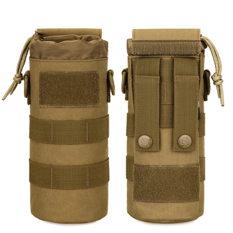 Outdoor Tactical Molle Water Bottle Bag Upgraded 600ML Capacity Travel Water Bottle Holder Bag Multifunction EDC Bottle Pouch