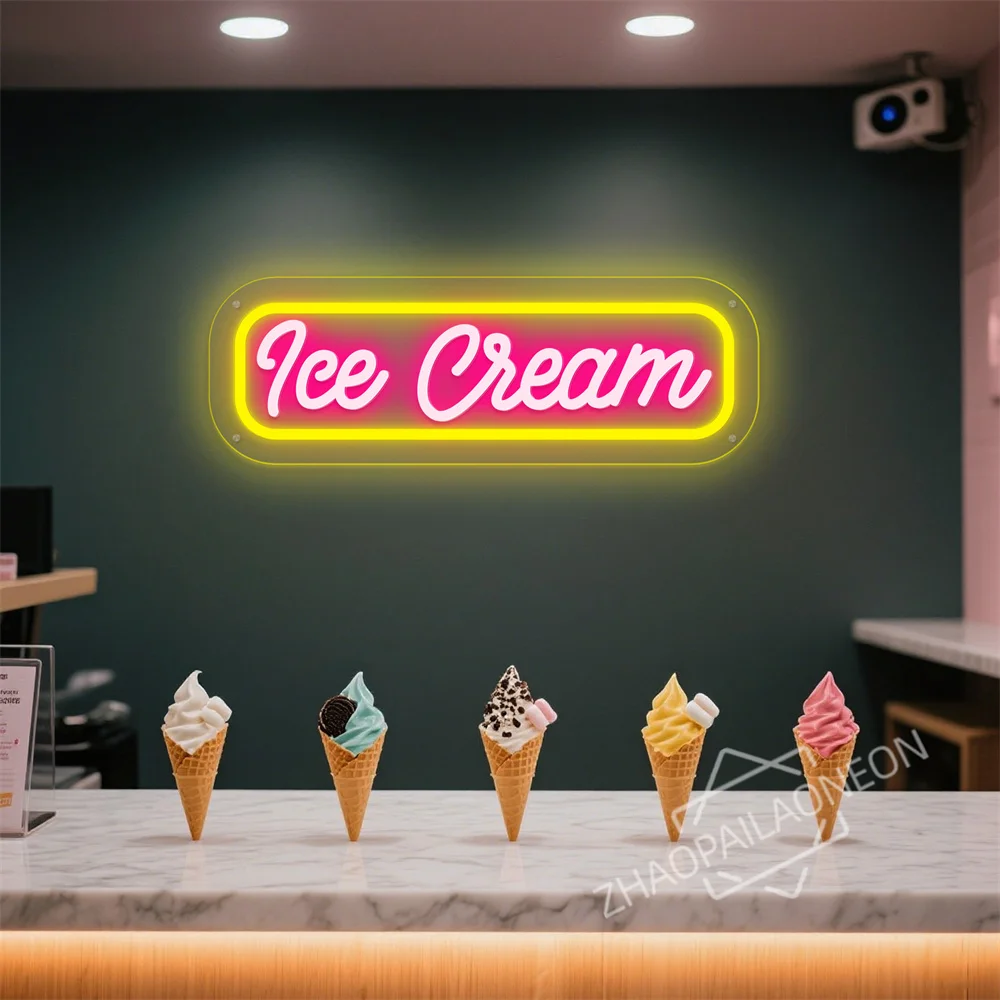 Ice Cream Neon Sign for Wall Decor Led Neon Sign Ice Cream Shop Birthday Party Bedroom Bar Drink Shop Wall Decor Neon Light - view 5