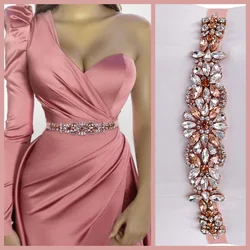 S423 cintura per matrimonio abito da sposa in oro rosa fascia accessori da sposa cinture per le donne abiti da ballo per feste da sera cintura